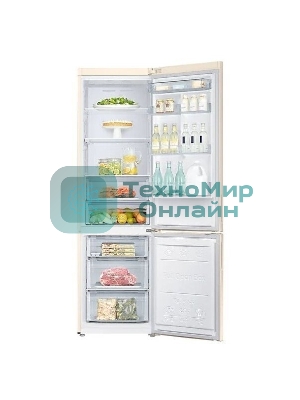 Холодильник Samsung RB37A5200EL/WT бежевый двухкамерный 269/98л морозилка снизу, No Frost