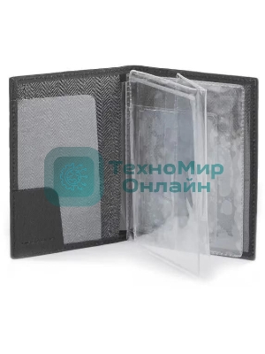 Обложка для документов Piquadro Black Square PP5256B3/N, черный, натур.кожа