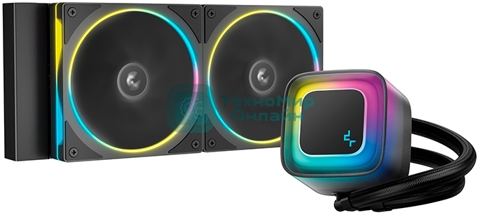 Система жидкостного охлаждения Deepcool LE240 PRO ARGb Soc-AM5/AM4/1200/1700/1851 черный 4-pin 28.2-33dB Al 280W 1347gr Ret (R-LE240PRO-BKAMMC-G-1)