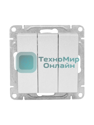 Механизм выключателя EKF UP1-SWA-31 Эпика трехклавишный, алюминий