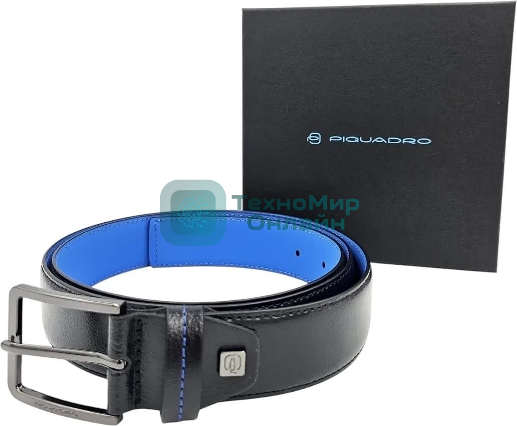 Ремень мужской Piquadro Blue Square CU6743B2/N 125х3.5 см черный натур.кожа