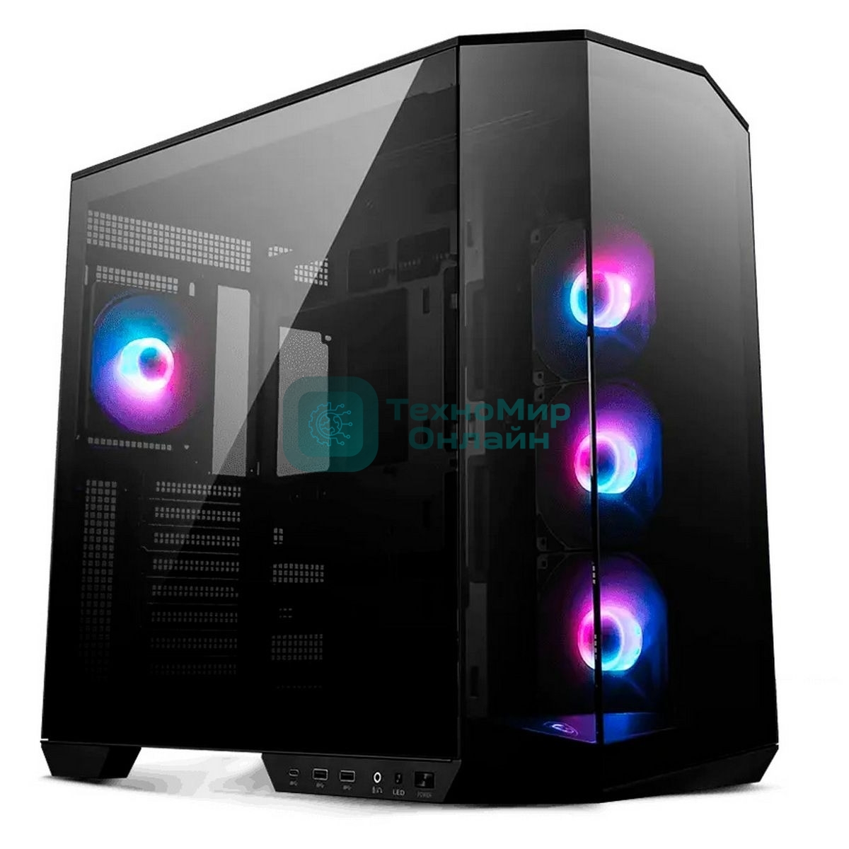 Компьютерный корпус MSI MAG Pano 100R PZ, Mid Tower, ATX, 2xUSB 3.2 Gen 1, 1xUSB 3.2 Gen2 Type-C, 3x120мм ARGb Reverse Blade Fan, 1x120мм ARGb Fan, ARGb+PWM Control Board,Tempered Glass Window, Brown Box