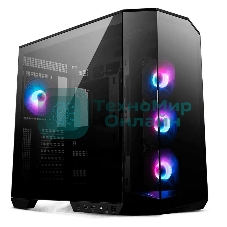 Компьютерный корпус MSI MAG Pano 100R PZ, Mid Tower, ATX, 2xUSB 3.2 Gen 1, 1xUSB 3.2 Gen2 Type-C, 3x120мм ARGb Reverse Blade Fan, 1x120мм ARGb Fan, ARGb+PWM Control Board,Tempered Glass Window, Brown Box