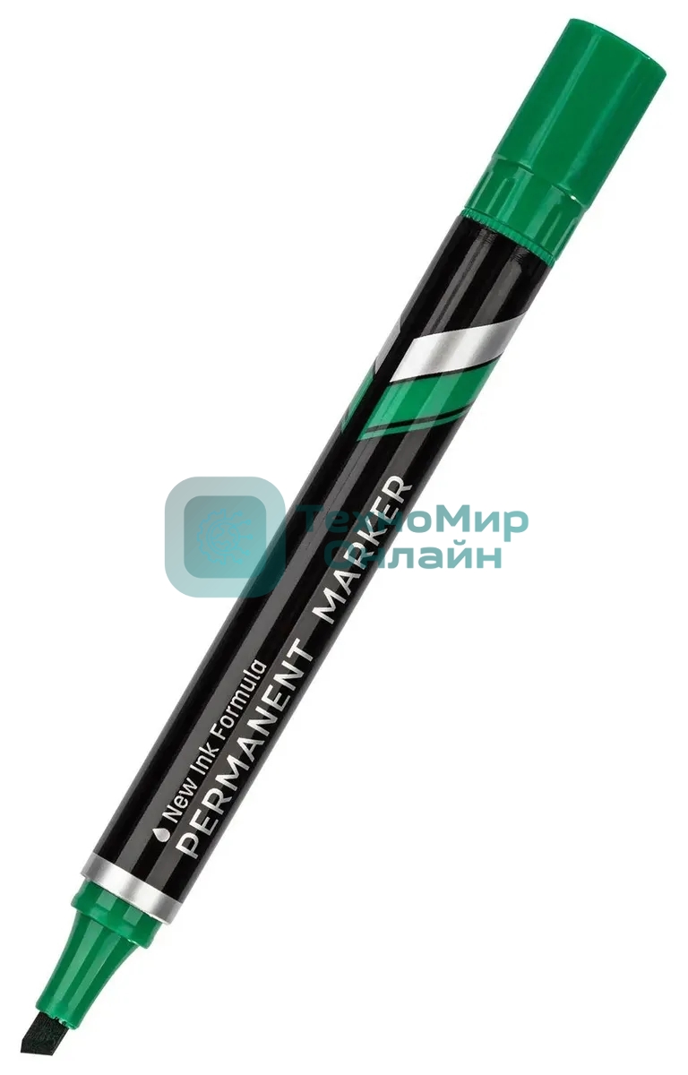 Маркер перманентный Deli Think EU10150, скошенный пишущий наконечник, 2-5мм, зеленый