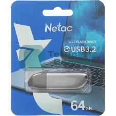 Флешка USB Netac U352 (NT03U352N-064G-32PN), 64Gb, USB 3.0, R/W 110/50, серебристый
