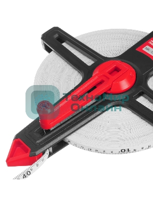 Рулетка геодезическая Matrix 100 м х 12,5 мм, открытый корпус, фиберглассовая лента