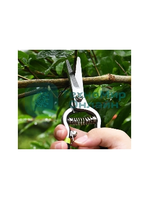 Ножницы садовые Deli DL580123 цельнометаллические, 200мм, макс. диаметр резки 12мм, сталь 55С, возвратная пружина, противоскользящие рукоятки