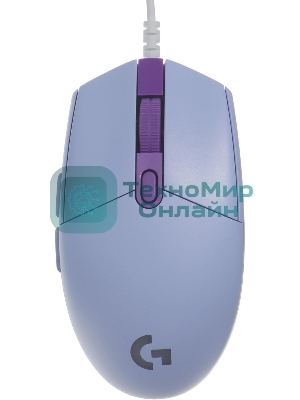 Мышь проводная Logitech G102 LIGHTSYNC фиолетовый, 8000 dpi, USB, кнопки - 6