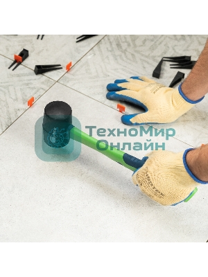 Киянка резиновая Сибртех 450 г, черная резина, фибергласовая рукоятка