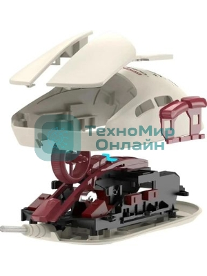 Мышь беспроводная/проводная A4Tech Bloody R72 Ultra Duo белый/красный/рисунок, 20000 dpi, USB Type-A/Type-C, радиоканал, кнопки-7