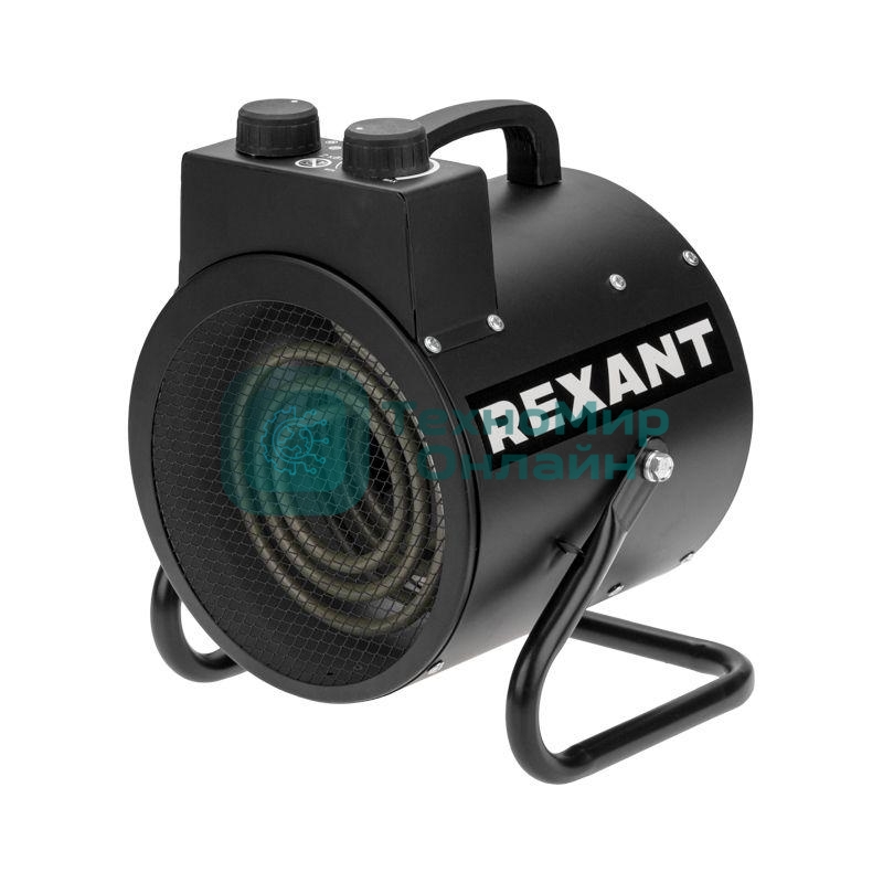 Пушка тепловая электрическая Rexant круглая, регулировка угла наклона, ТЭН, 2кВт