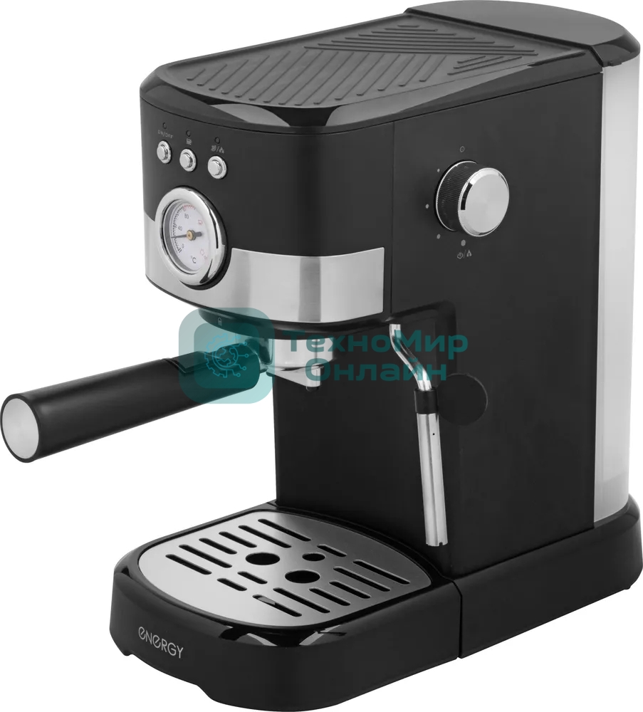 Кофеварка рожковая Energy EN-256R (108169) черный, исп. кофе - молотый, 1,2 л, 1100 Вт, 15 бар