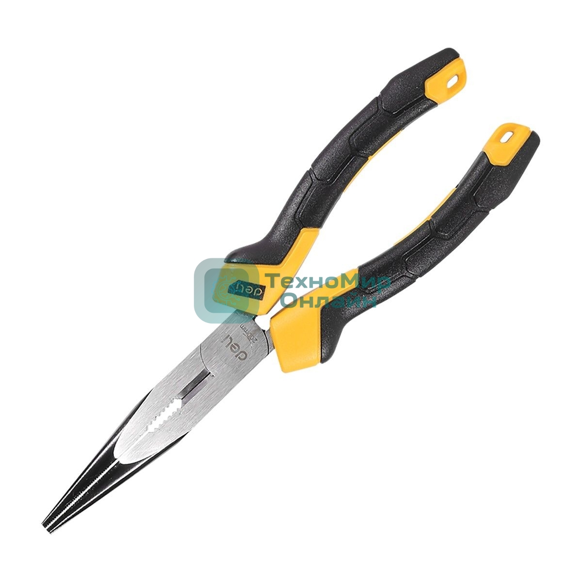 Удлиненные плоскогубцы Deli DL2108Z 200мм, сталь CrV, прорезиненная двухкомпонентная ручка