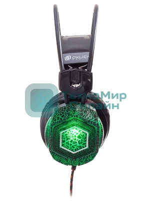 Наушники с микрофоном Oklick HS-L500G черный 2.2м мониторы оголовье