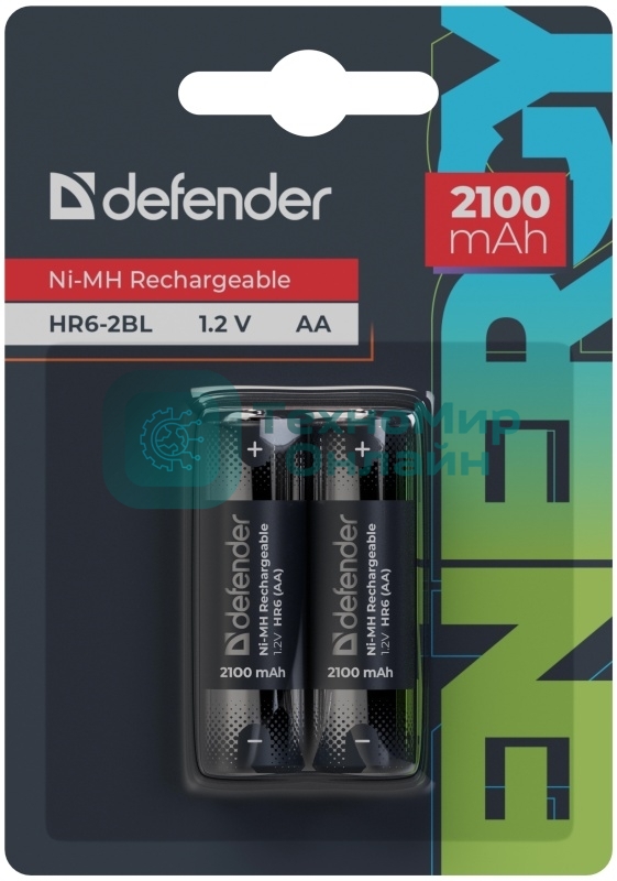 Аккумуляторная батарея Defender HR6-2BL 2100 mAh АА, Ni-MH, блистер, 2 шт.