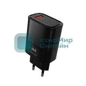 Сетевое зарядное устройство MORE CHOICE (4620202553416) NC09m 1USB 3.0A QC3.0 15W, черный
