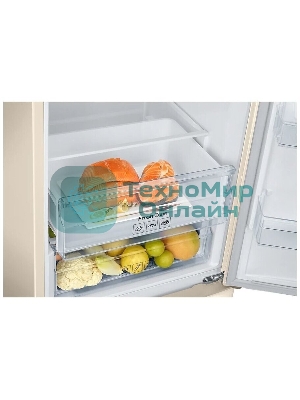 Холодильник Samsung RB37A5200EL/WT бежевый двухкамерный 269/98л морозилка снизу, No Frost