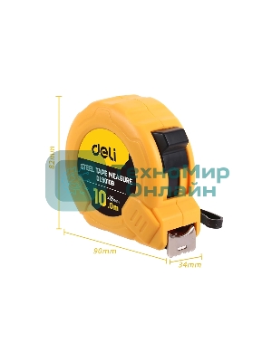 Рулетка Deli DL9010B 10мx25мм Метрическая. Корпус ударопрочный, компактный.