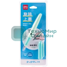Ручка перьевая Deli Pupal SF321GREEN, зеленый, EF, синие чернила, блистер, резиновая манжета, стираемая
