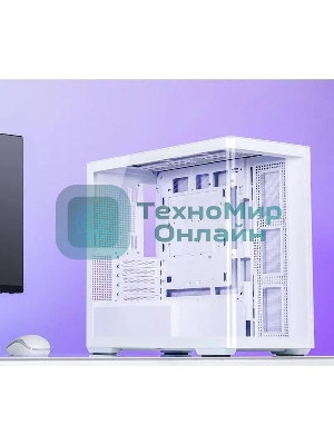 Корпус без блока питания JONSBO D300, Mini-Tower, TG, no fan, 2xUSB-A 3.2 + 1xUSB-C 3.2, mATX, mITX White