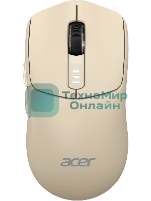 Мышь беспроводная Acer OMR312 бежевый, 3200 dpi, радиоканал, Bluetooth, USB, кнопки - 5