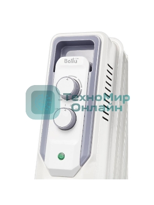 Обогреватель масляный Ballu CUBE BOH/CB-07W (7 секций), белый, 1500 Вт, 15 м2, механический термостат