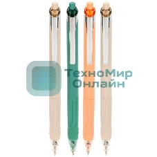 Ручка гелевая автоматическая Deli Nusign ENS666-BK ассорти, черные чернила, линия 0.7мм, резиновая манжета