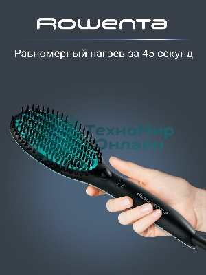 Расческа-выпрямитель Rowenta CF5820F0 черный/зеленый, 200 °C, 3 режима