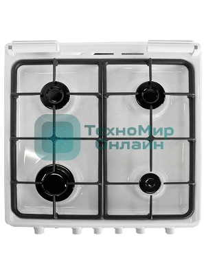 Плита комбинированная De Luxe 5040.20ГЭ (КР) ЧР белый, конфорок 4 шт, духовка 43 л, электроподжиг, 50 см x 85 см x 50 см