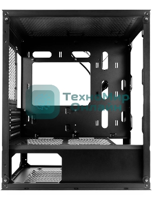 Компьютерный корпус 1STPLAYER TRILOBITE T3-G Black, mATX, TG, 4x 120мм LED fans inc.