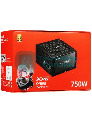 Блок питания ADATA XPG KYBER 750 (KYBER750G-BKCEU), 750Вт, 80 PLUS Gold, 120мм, черный
