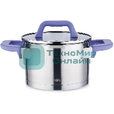 Кастрюля Lara LR02-252 Лаванда 2,8 л, с крышкой, 18 см, нержавеющая сталь