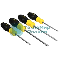 Набор отверток Deli DL630004N 4шт SL5x100 + SL6x150 + PH1x100 + PH2x150 сталь Cr-V, двухкомпонентная прорезиненная рукоять