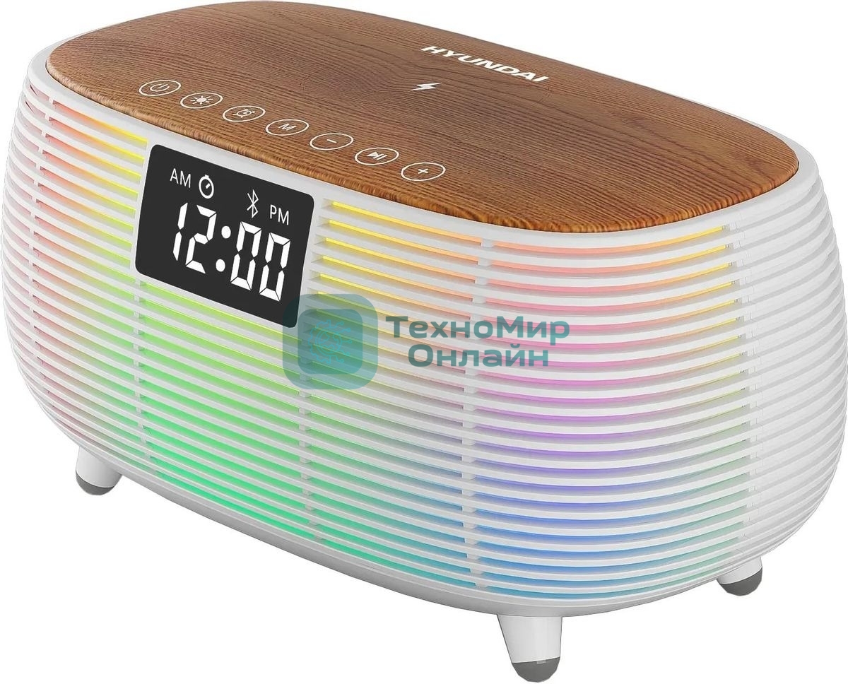 Радиобудильник Hyundai H-RCL231 белый LCD подсв:белая часы:цифровые FM