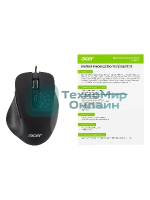 Мышь проводная Acer OMW120 черный, 2000 dpi, USB, кнопки - 6