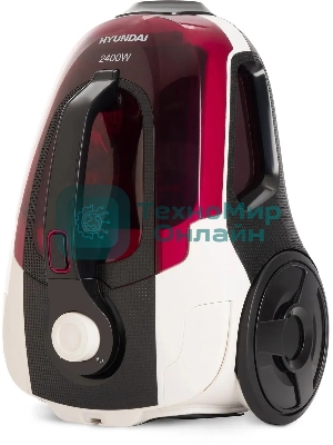 Пылесос Hyundai HYV-C3370 белый/красный, 380/2400 Вт, уборка сухая, пылесборник контейнер 3.5 л