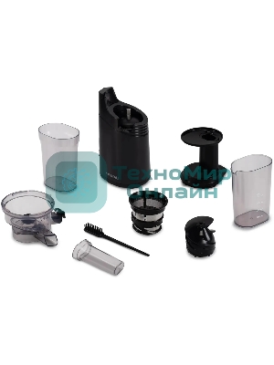 Соковыжималка Hyundai HY-JS2323 чёрный, шнековая вертикальная, 120 Вт, 400 мл, электронное, реверс