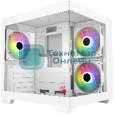 Компьютерный корпус Bloody CC-121 белый без БП mATX 7x120мм 1xUSB2.0 1xUSB3.0 audio