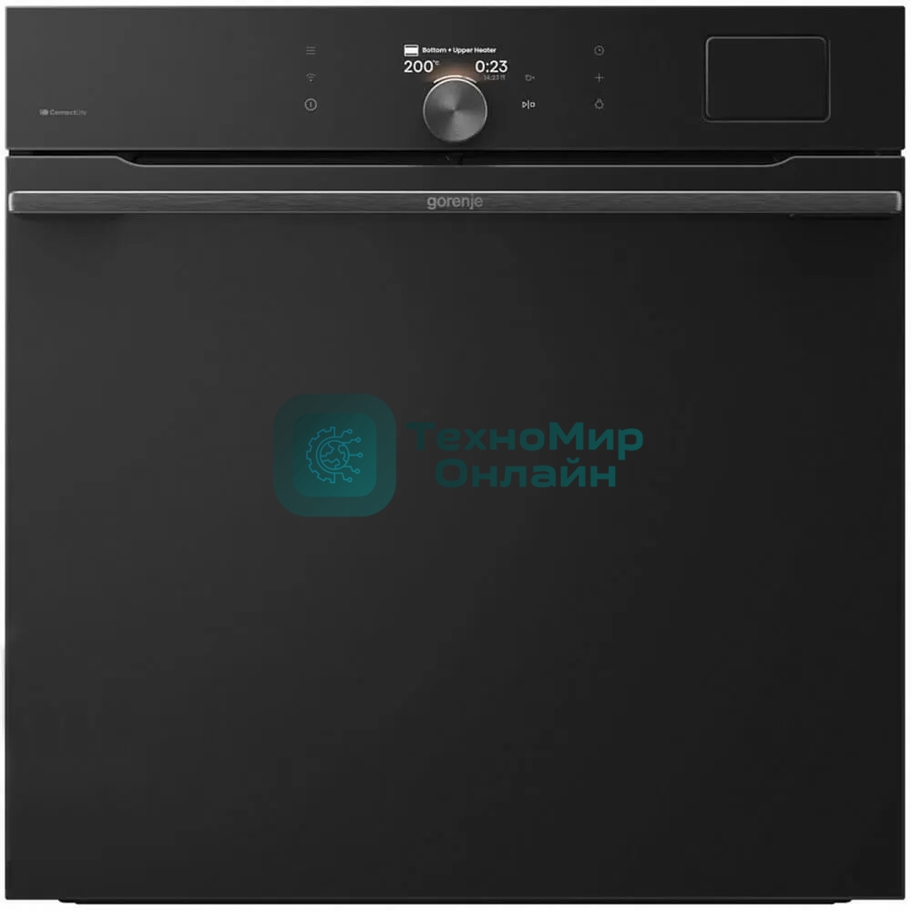 Духовой шкаф Gorenje BSA6138B, 77 л, макс. температура 300 градусов, комбинированное управление, TFT-дисплей, SteamAssist PRO, Wi-Fi, динамическая система охлаждения, быстрый нагрев, энергоэффективность А+, черный
