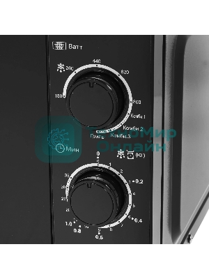 Микроволновая печь Sharp R-6000RK черный, 20 л, 800 Вт, переключатели - поворотный механизм