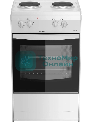 Плита электрическая Darina S EM 521 404 W белый/черный, конфорок 2 шт, духовка 45 л, 50 см x 85 см x 41 см