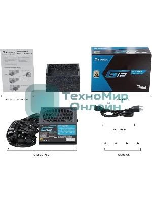 Блок питания Seasonic ATX 750W G12 GC-750 80 PLUS gold (20+4pin) APFC 120мм fan 6xSATA RTL