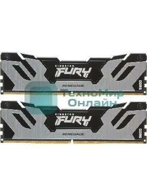 Оперативная память Kingston Fury Renegade, DDR5, 96Gb (2x48GB), 6400MHz, CL32, DIMM, с радиатором, серебристый