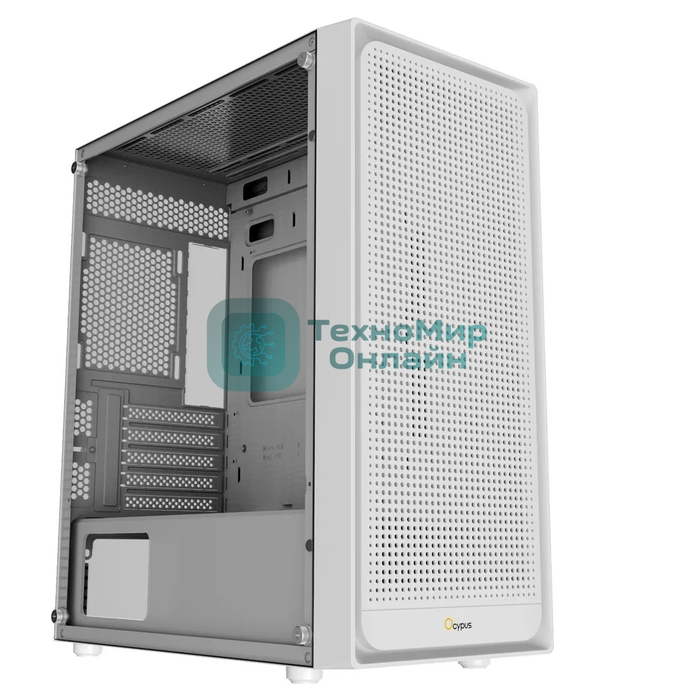 Компьютерный корпус Ocypus Gaммa C50 без БП белый (Gaммa-C50-WHG000XX-GL)