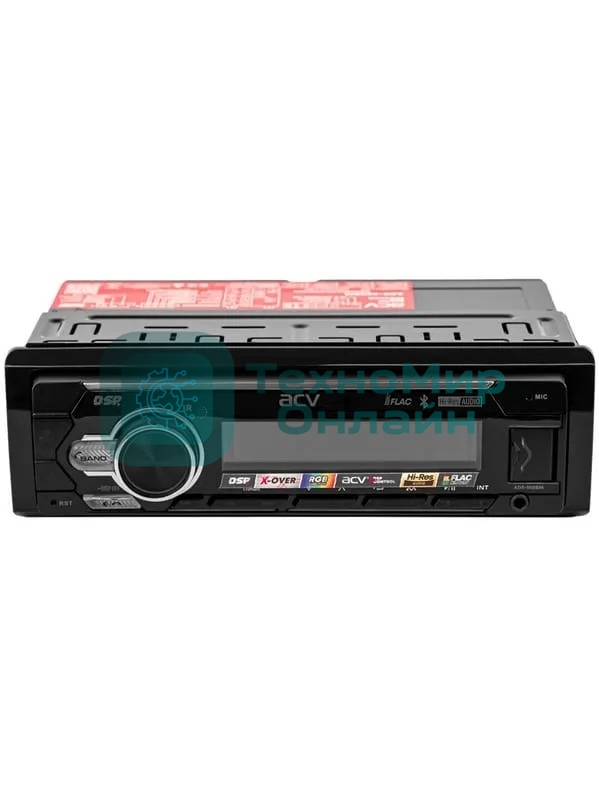 Автомагнитола ACV ADX-907BM, 1 DIN, Bluetooth, USB Type-A, AUX, пульт ДУ