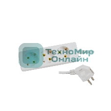 Удлинитель сетевой СТАРТ S 3x5-Z --20 dg, 3 розетки, до 10А, 5м, с заземлением, белый