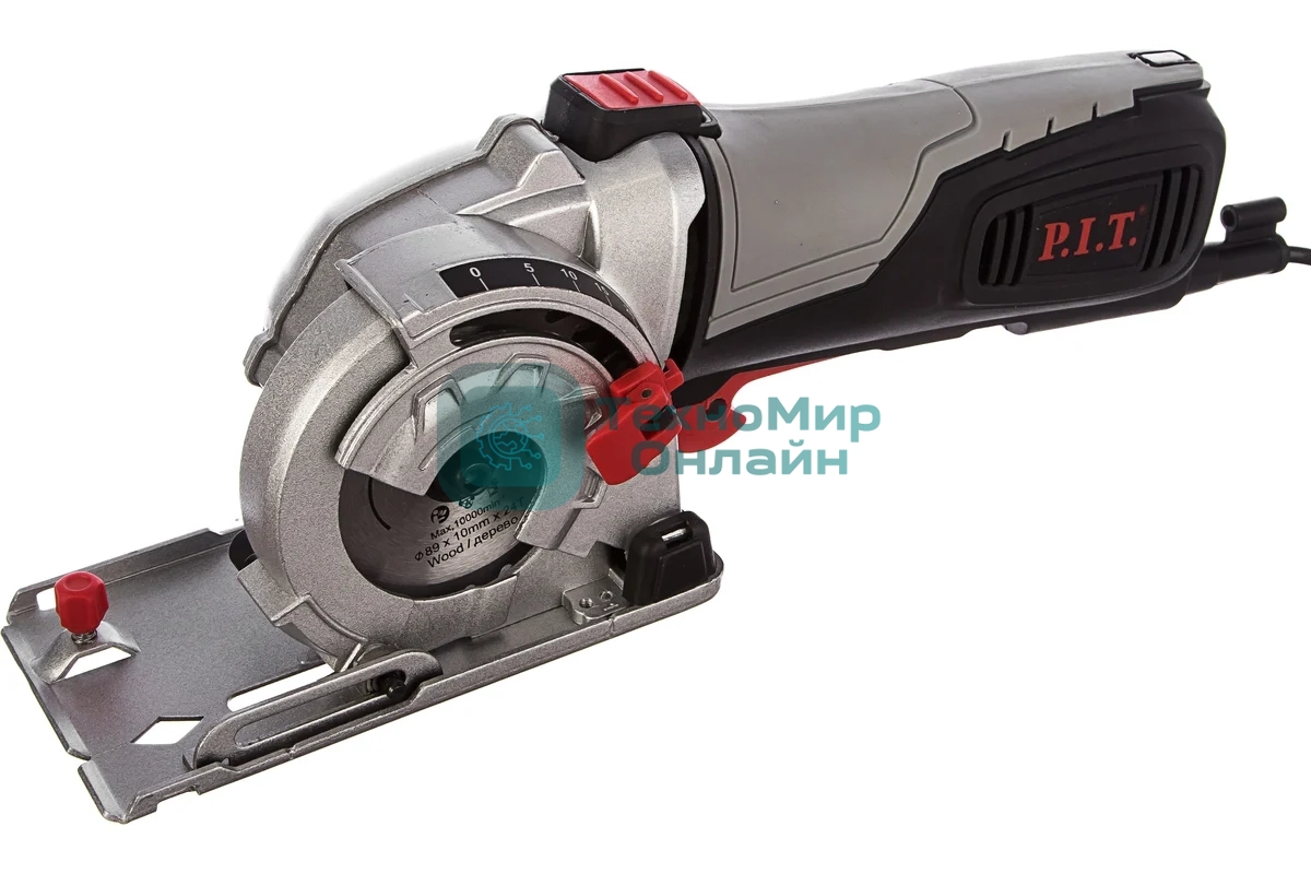 Мини-пила циркулярная P.I.T PMS89-C (600Вт, 5500об/мин, диск 89мм, глуб. пропила 28,5мм) [PMS89-C]