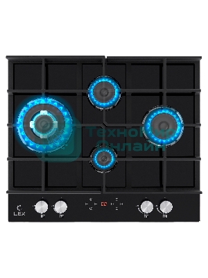 Газовая варочная поверхность LEX GVG 644 T BL независимая, черный