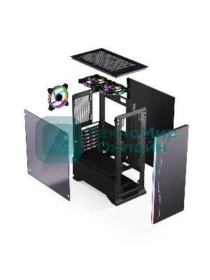 Компьютерный корпус ABR Robin I (1хUSB 3.0, 2хUSB 2.0, HD Audio, 3xRGb Fan, ATX, Micro-ATX)