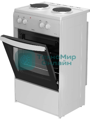 Плита электрическая Darina S EM 521 404 W белый/черный, конфорок 2 шт, духовка 45 л, 50 см x 85 см x 41 см